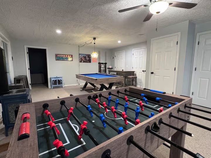 Foosball table in the home game room